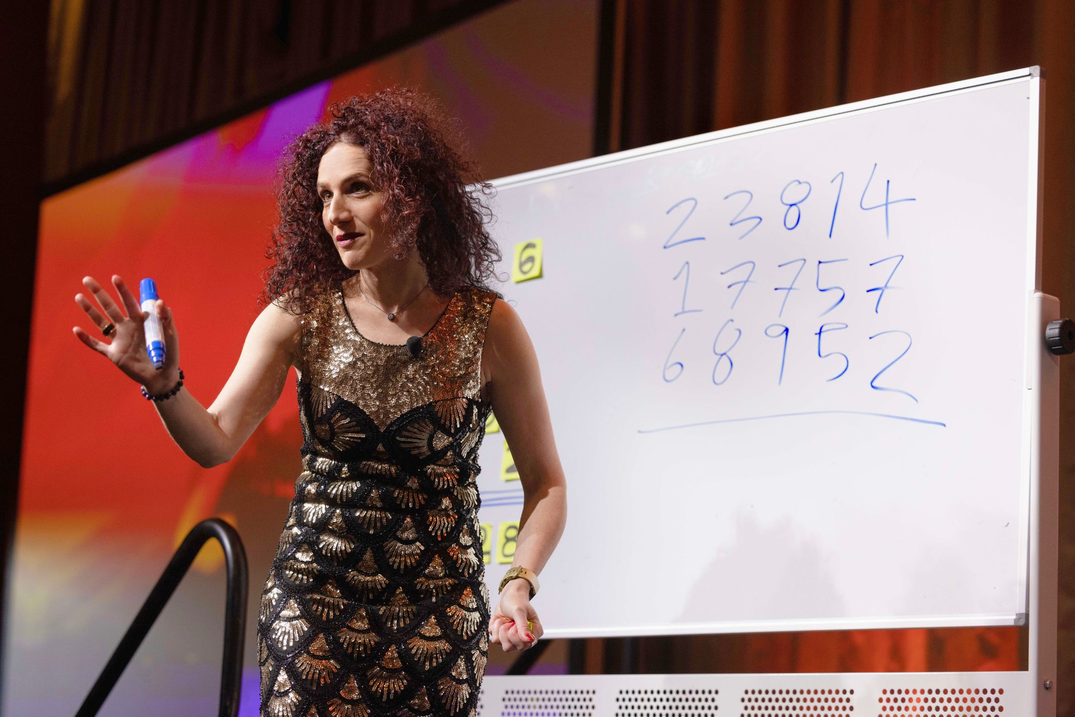 Jordana Borensztajn performing stage mentalism